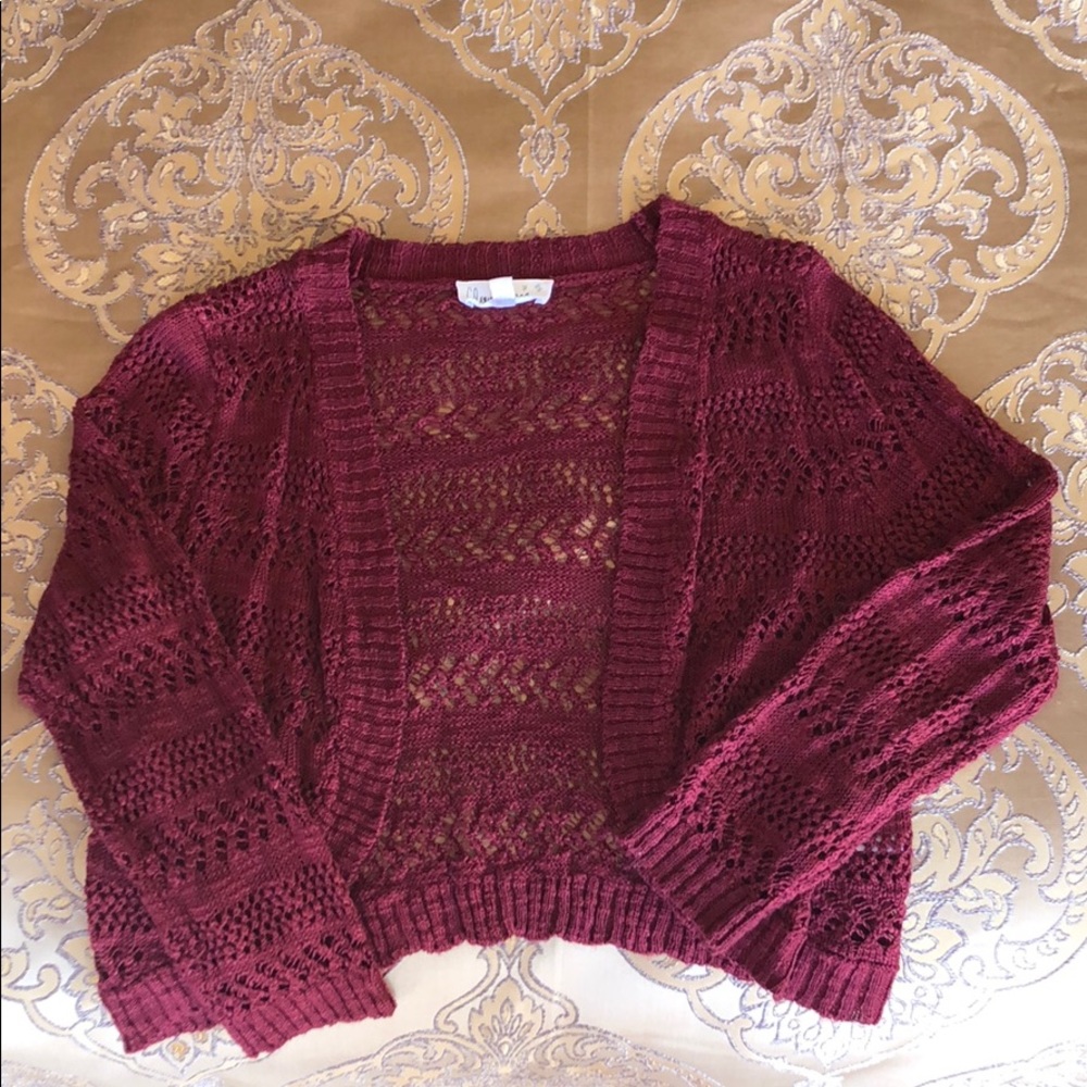 Maroon Cropped Sweater
